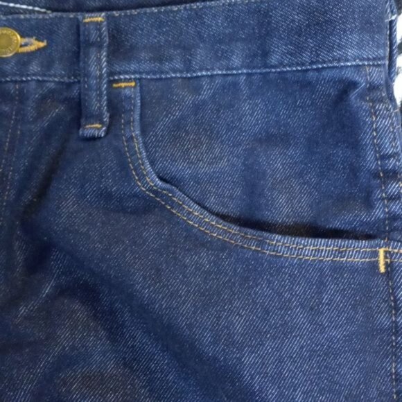 Wrangler 32 x 27 Jeans Rugged Wear Mens Dark Blue Denim Altered - Picture 5 of 13